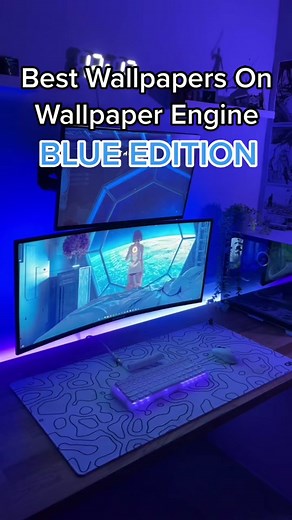 Best blue wallpapers on Wallpaper Engine #desksetup #wallpaper #wallpaperengine #blue #pc #gaming #fyp #stackedmonitor