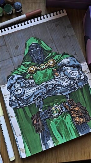 Coloring Doctor Doom with Acrylic Paint