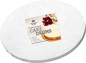 12 Inches White Round Sturdy Cake Board Drums for Displaying Cakes, 1/2 Inch Thick, (1-Pack)