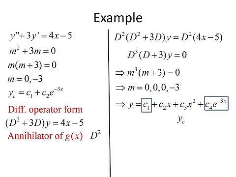 Differential Equations: Method of Undetermined Coefficients - Annihilator Approach