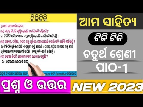 class 4 sahitya chapter 1 question and answer | Class 4 chapter 1 tiki tiki odia medium q & a | odia