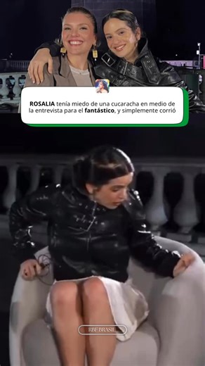 ROSALIA BRASIL ★ 🇧🇷 on Instagram: "DIOSS MIOO 😂🇧🇷 Rosalía fue asustada por una cucaracha mientras daba una entrevista para Fantástico en el Cristo Redentor 😅🤍 #rosalia #motomami"
