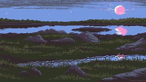 Red Moon Rise Pixel Live Wallpaper - MoeWalls