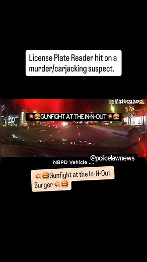 Newport Beach, CA🚔 #police #crime #cops #policeofficer #news #lawenforcement #mentalhealth #criminology #California #In-N-Out #burger #bodycam •License Plate Reader hit on a murder/carjacking suspect. •The suspect (Andre Matijasevic) fled a traffic stop ➡️ sparking a vehicle pursuit. •Andre stopped & shot at police. 💥🍔Gunfight at the In-N-Out Burger💥🍔 •Andre lost✔️ | Police.Law.News