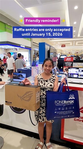 Make sure your new ASUS device is in the raffle pool! 🎉​ Check eligibility and register your purchase for a chance to win these exciting prizes:​ 📸 2 winners of Insta360 X5 worth ₱32,990 ​ 🧳 2 winners of Airwheel SE3SL Smart Electric Luggage worth ₱40,000 ​ 🏍️ 1 winner of Yamaha Mio Fazzio worth ₱93,990​ Raffle entries will only be accepted until January 15, 2026. Raffle draw is on March 23, 2026.​ 🔗 Learn more: https://ph.asus.click/ASUSROGGrandTechFair ​ #ASUS #ROG #GrandTechFairSale2025 