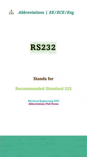 RS232 abbreviation full form in Telecommunications