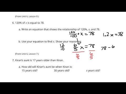 Grade 6, Unit 6, Lesson 9, 10, 11 Practice Problems