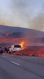 610K views · 797 reactions | Lava Meets Rain Storm on Highway 19...