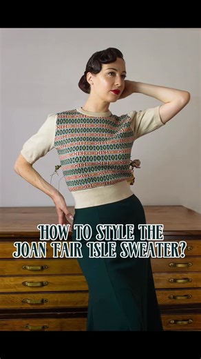 Weekend Doll on Instagram: "Our 1930s–40s High Waist Wide Leg Trousers in Bottle Green are a truly timeless piece. Styled here with our Joan Fair Isle Sweater for effortless vintage dressing, this flattering look is designed to be worn again and again and easily worn from work to weekend. Take a look at the reel and tell us and how would you style it? 💚✨ #vintagelook #vintagestyle #retrofashion #1940sstyle #stylingtips"