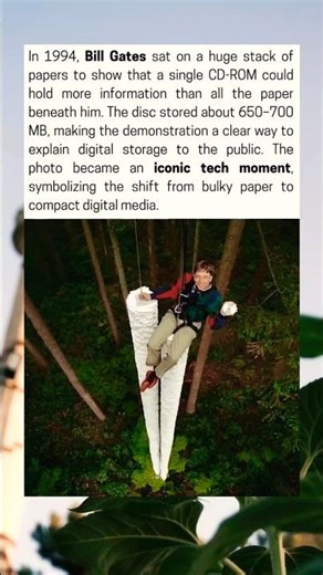 In 1994,Bill Gates sat on huge stack