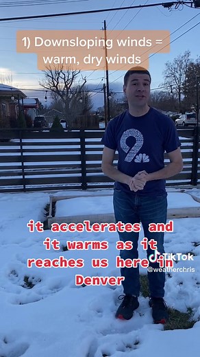 Why strong winds in Denver = faster snow melt! #fyp #denver #snow #denverco #denverweather #wind #denversnow #weather #meteorologist #colorado #coloradoweather #snowmelt