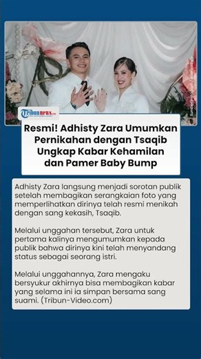 Adhisty Zara Umumkan Pernikahan dengan Tsaqib, Kabar Kehamilan Terungkap, Pamer Baby Bump