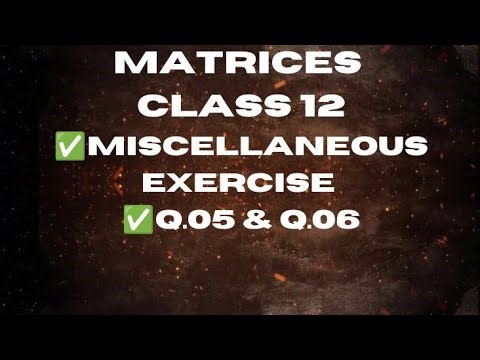 Matrices | Class 12 | Miscellaneous Exercise