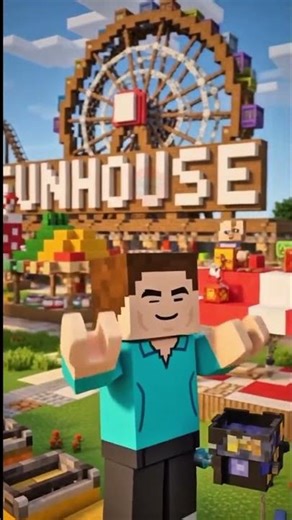 🎢 I'M ON HOLIDAY at the Minecraft FUNHOUSE! 🎡✨ #minecraftshorts