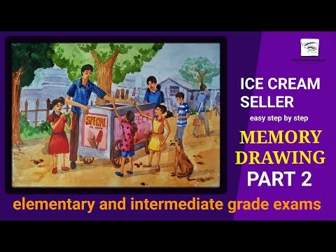 Memory Drawing Colour Video | Ice Cream Seller | elementary and intermediate grade exams
