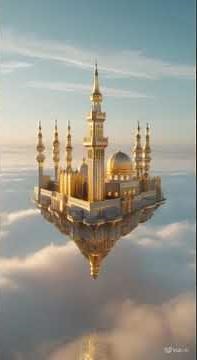 **"The Floating Golden Palace – A Dreamlike Journey Above the Clouds"**