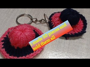 How to Crochet a Mini Cap Keychain | Easy & Cute DIY Crochet Hat for Beginners | crochet Tutorial