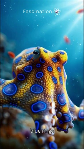 Tiny blue-ringed octopus charged the camera… deadly rings glowing 😱🐙 #amazinganimals #facts