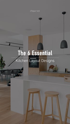 Chique Nest - Interior Design Systems + Templates | ❕Kitchen Design 101: Exploring the 6 Essential Kitchen Layout Designs 🌟 Dreaming of a kitchen that’s both stylish and functional? 💭 When... | Instagram