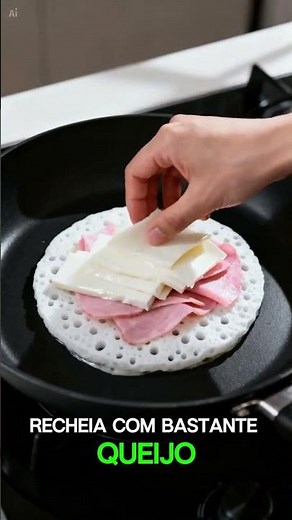 Tapioca Recheada em 5 Minutos 🌮🔥 #receitafacil #receitas #receitafacies