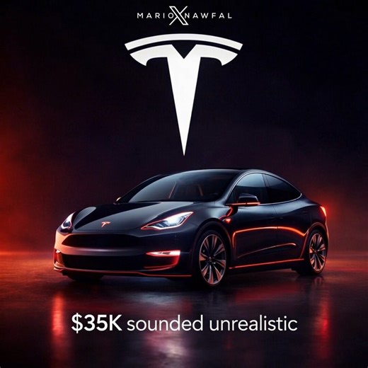 Tesla. Remember when $35K sounded unrealistic?Now it’s ~ $27K in real terms.And they’re still making money on it.Next step? Remove the driver. Obviously.@Tesla