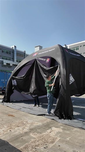 Inflatable Tent Installation Outside the Factory, Show Commercial Equipment Strength#inflatable