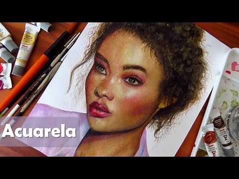 How to paint a face with watercolors FROM A SKETCH