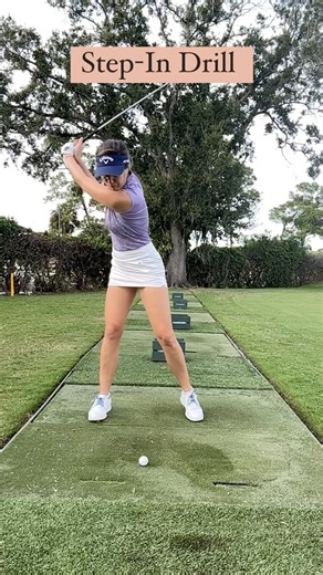 Sandra Gal | The Step-In Drill Why? 1. To learn to create some x-factor in the transition 2. To get the feel for starting the downswing with your... | Instagram