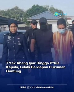 Seorang lelaki dihadapkan ke Mahkamah Majistret di sini, atas pertuduhan membun*h abang iparnya, bulan lalu. Tertuduh, Mohd Faizal Awang, 38, mengangguk faham selepas pertuduhan dibacakan terhadapnya di hadapan Majistret Nor Syaliati Mohd Sobri. Mengikut pertuduhan, dia didakwa membunuh Nasir Md Nayan, 45, di kawasan bendang Kampung Pida 3, Tunjang, di sini kira-kira jam 6.30 petang hingga 7 petang, 31 Oktober lalu. Tertuduh didakwa mengikut Seksyen 302 Kanun Keseksaan yang memperuntukkan hukuma