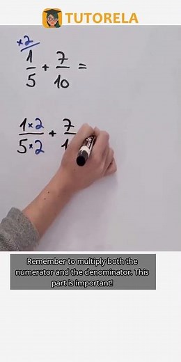 Fraction Addition Made Easy: 1/5 + 7/10 Explained! #Math #OperationsWithFractions