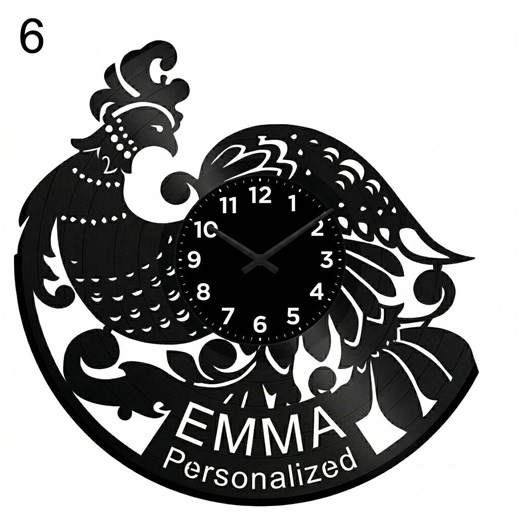 Handmade Vinyl Record Rooster Clock, Farmhouse Kitchen Decor (personalized) - Etsy