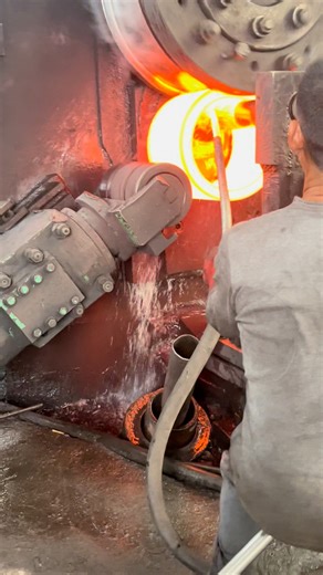 Inside the factory Real Men, Real Fire —Forging roilling process of manufacture bearings #process #machine #factory #forging #manufacturer #blacksmith #fblifestyle | Inside the factory