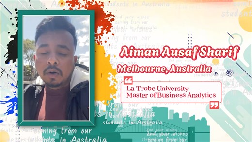 𝐀𝐬 𝐒𝐭𝐮𝐝𝐲 𝐔𝐧𝐢𝐯𝐞𝐫𝐬𝐞 𝐭𝐮𝐫𝐧𝐬 𝐭𝐰𝐨, 𝐦𝐨𝐦𝐞𝐧𝐭𝐬 𝐥𝐢𝐤𝐞 𝐭𝐡𝐢𝐬 𝐬𝐚𝐲 𝐦𝐨𝐫𝐞 𝐭𝐡𝐚𝐧 𝐰𝐨𝐫𝐝𝐬 𝐞𝐯𝐞𝐫 𝐜𝐨𝐮𝐥𝐝. A message from 𝐀𝐢𝐦𝐚𝐧 𝐀𝐮𝐬𝐚𝐟 𝐒𝐡𝐚𝐫𝐢𝐟, currently studying in Australia, reminds us why this journey matters. Wishing you continued success ahead. — Study Universe | Study Universe