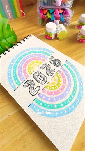 Draw an easy and simple mandala with me 🌈⛅️✨ #art #shortsvideo #pastel #colors #mandala #drawing