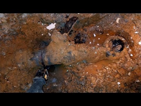 Replace clogged cast iron pipes with pvc under slab 🚨🚨🔨⛏⚒