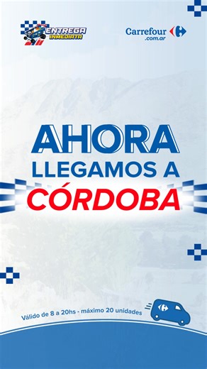 🚀 ¡Entrega Inmediata llegó a Córdoba! 🙌 Ahora tu compra de súper llega más rápido que nunca. Pedí online y recibí en 1 hora 🛵 sin moverte de casa. 🔗 Ingresá ya en Carrefour.com.ar y viví tu experiencia. | Carrefour
