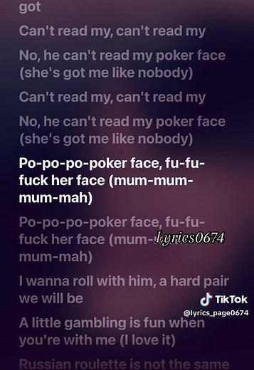 Poker Face by Lady Gaga Lyrics