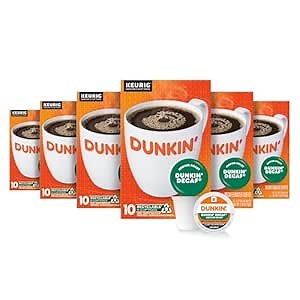 Dunkin' Decaf Medium Roast Coffee, 60 Keurig K-Cup Pods