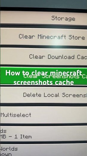 How to clear minecraft screenshots cache