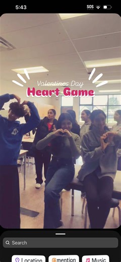 Valentine’s Day HEART GAME on Friday, February 13th❣️ Our SCHOOL WIDE heart exchange game is returning this year! The objective is to have the MOST HEARTS. Talking to someone outside of class time (during lunch or in between classes) will cause you to have to give your heart away. To win, you must get other people to talk to you first so you can take their heart. Whoever talks to the other person FIRST has to give their heart to that person! At the end of the day, you can trade every 5 hearts yo
