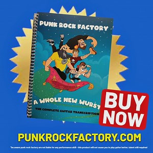 Grab your pick, plug your guitar in. It’s time for the complete guitar and bass transcription of ‘A Whole New Wurst’! We’ve had loads of requests for tabs so we thought why not make it into a snazzy book! These little beauties are now available on our webstore and also come with instant download of the guitar pro files. Grab them while they’re hot! BUT THATS NOT ALL! We also have brand new beanie hats and tees sporting our beautiful logo. So wherever you are, you’ll always be in the sausage fact