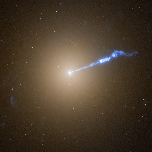 Hubble Observes a Powerful Black Hole Beam Causing Stellar Eruptions