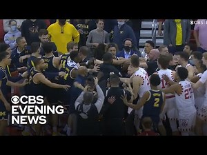 NCAA game breaks out into fight after altercation between coaches