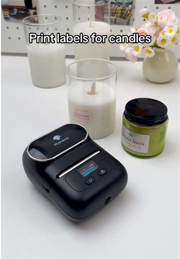 Every small business owner needs a label printer like this!🥺🤌 🔍Phomemo M110 label maker ✅No ink needed ✅Print labels for food, candles , perfume and more! 🔗 in my bio #phomemo #labelmaker #candlemaking #smallbusinessowner #labels