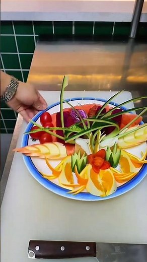 Beautiful Way to Cut & Serve Watermelon!Quick & Easy Fruit Platter Tutorial#Orange and Apple Carving