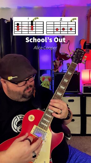 School’s Out by Alice Cooper Guitar Tutorial! #guitar #tutorial #lesson #trendingreels #learning #reels | Chas Evans