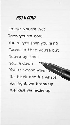 Katy Perry - Hot N Cold (Lyrics)