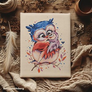 Cuddly Owls Cross Stitch Pattern: Bird Family Embroidery (PDF & SAGA Chart) - Etsy UK