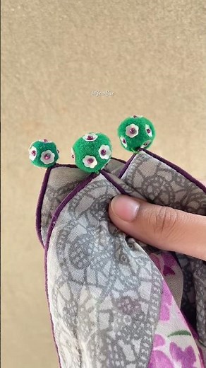 Creative Pom Pom Embellishment Ideas in Textile Design | #shorts
