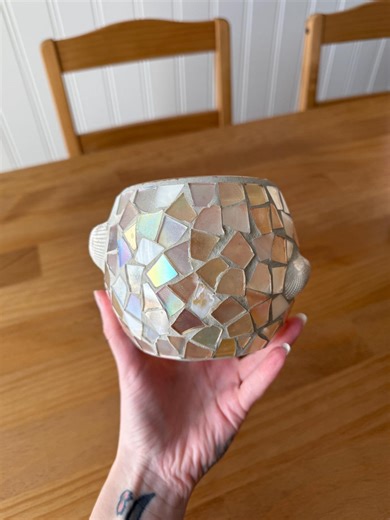 Vintage Mosaic Shell Candle Holder Mermaid - Etsy